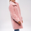 Różowy Pluszowy Płaszcz Teddy Bear ze Sztucznego Futra